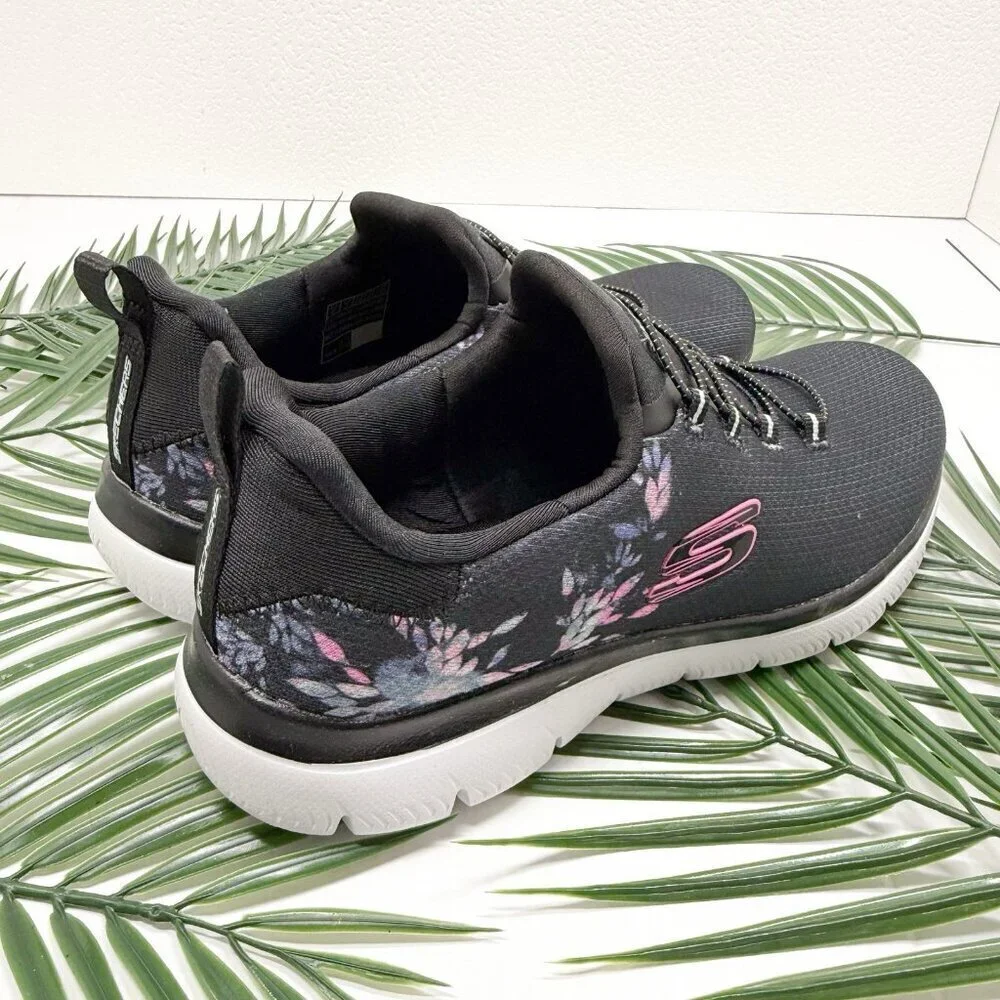 Skechers Summits Slip-On Sneakers Floral Print Washable Size 6 Memory Foam
